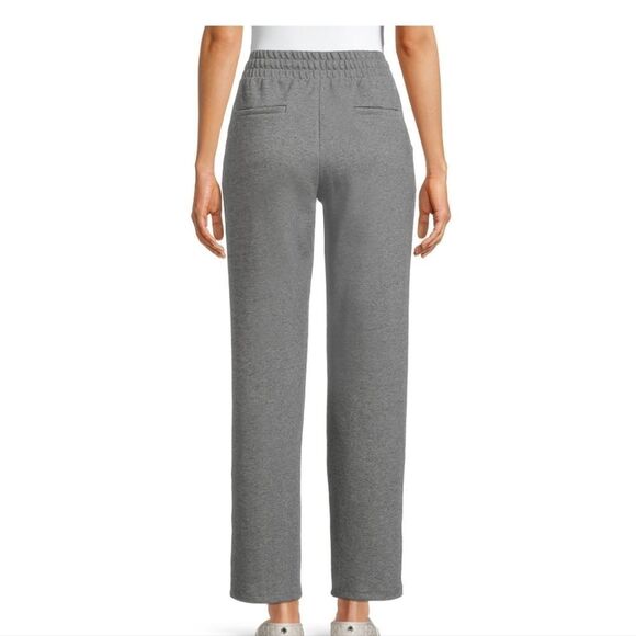 NWT Time & Tru Women's High Rise Drawstring Waist knit Pants Grey Large - Picture 2 of 5